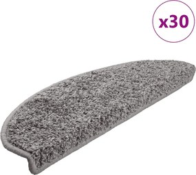 vidaXL 30 db szürke, félkör alakú, nagy lépcsőszőnyeg 65 x 21 x 4 cm
