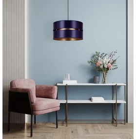 Duolla - Csillár zsinóron DUO 1xE27/15W/230V átm. 40 cm kék/arany