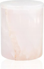 Rózsaszín ónix doboz Természetes kő tartály fedéllel magas váza