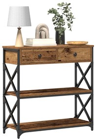 Konferenciaasztal Régi Fa 75x28x75 cm Műgyanta és Acél