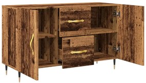 antik fa színű szerelt fa tálalószekrény 100 x 36 x 60 cm