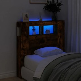sonoma tölgy színű szerelt fa LED-es fejtámla 100x18,5x103,5 cm