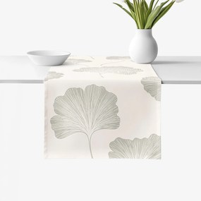 Goldea pamut asztali futó - minimalista ginkgolevelek 20x120 cm