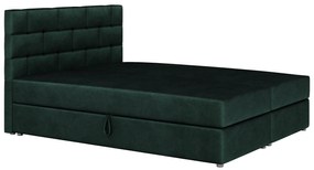 Franciaágy Boxspring 140x200 cm Waller Comfort (sötétzöld) (ágyráccsal és matraccal). 1056363