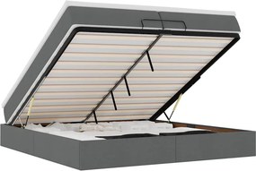 vidaXL Ottomán ágykeret matracokkal Sötét szürke 200x200cm szövet