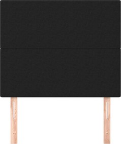 fekete szövet fejtámla 80x5x118/128 cm