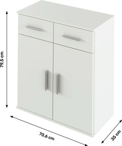 Komód, fehér, RESITA TYP 2