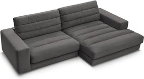 Antracitszürke bársony sarokkanapé (jobb oldali-heverő résszel) Sierra – Bobochic Paris