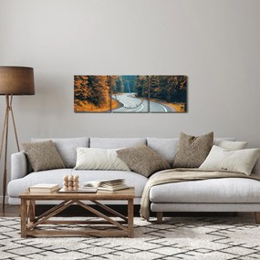Kép - Kanyargós út (órával) (90x30 cm)