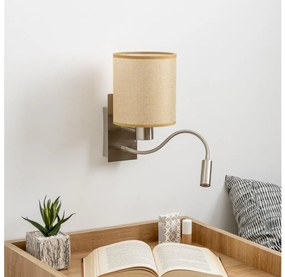 Brilagi - LED Fali lámpa NUBILA 1xE27/25W/230V+LED/3W króm/világosbarna