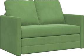 vidaXL Kanapéágy Világos zöld 204 x 122 x 60 cm Bársony