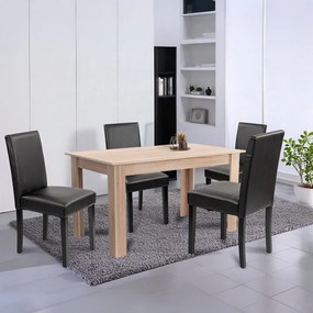 Leon 4+1 étkező garnitúra sonoma tölgy-fekete