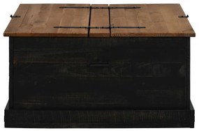 fekete tömör fenyőfa HALDEN tárolószekrény 91x91x47 cm