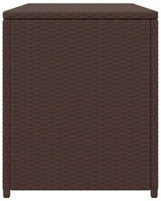 barna polyrattan kerti tárolóláda 120 x 50 x 60 cm