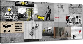 Festmények 120x60 Banksy Megamix Kollázs