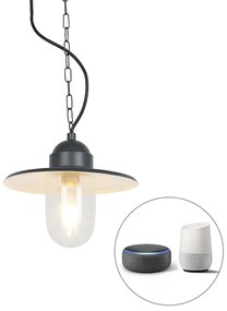 Okos kĂŒltĂ©ri fĂŒggĆlĂĄmpa antracit IP44 WiFi-vel ST64 - Kansas Graphite