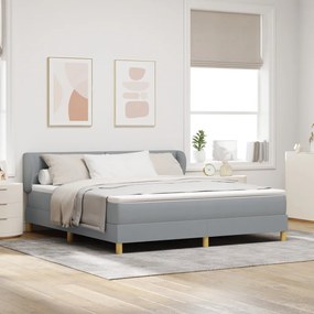 Boxspring Ágy Matrac nélkül Világosszürkében, 180x200 cm, Szövet