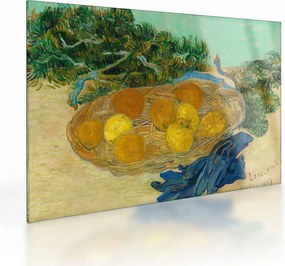 Üveg kép - Vincent van Gogh, Still Life of  Oranges and Lemons with  Blue Gloves, reprodukciók (70x50 cm)