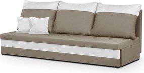 GUSTO Háromszemélyes kinyitható kanapé Világosbarna/fehér