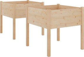 vidaXL 2 db tömör fenyőfa kerti virágtartó 70 x 70 x 70 cm