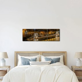 Éjszakai város képe (órával) (90x30 cm)
