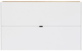 Fehér billenő ajtós függő cipőtartó tölgyfa dekorral 140x83x18 cm Ameca – Germania