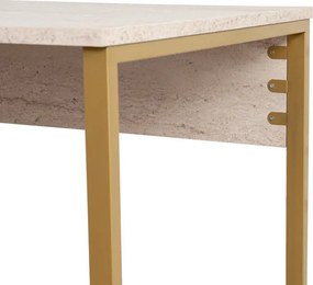 Twin Study Desk - travertin/arany íróasztal