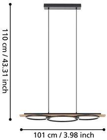 Eglo 901714-LED Dimmelhető csillár BOYAL 2xLED/12,5W/230V+LED/15,5W bézs/fekete