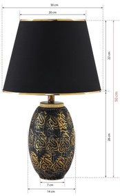 Asztali lámpa RAMZES 1xE27/40W/230V fekete/arany