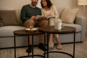 Kétrészes Dohányzóasztal