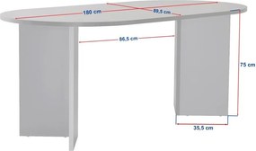 Étkezőasztal diófa dekorral 89,5x180 cm Sablin – Kalune Design