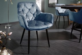 MILAN modern bársony szék - kék