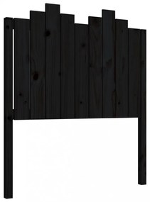 fekete tömör fenyőfa ágyfejtámla 96x4x110 cm