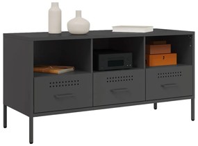 fekete acél TV-szekrény 100,5 x 39 x 50,5 cm