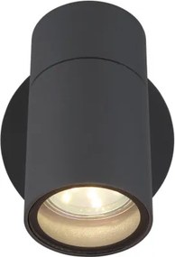 Globo 3209-1 Kültéri fali lámpa, alumínium antracit matt, műanyag fekete matt, tiszta üveg, forgatható/elforgatható, IP44, SzxM: 95x118mm, Mélység: 105mm, 1x GU10 35W 230V izzó nélkül