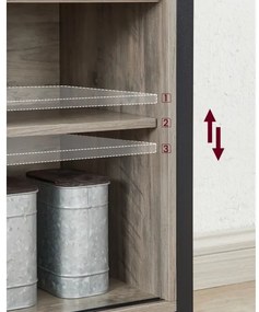 FIRA tolóajtós komód, taupe/fekete színben