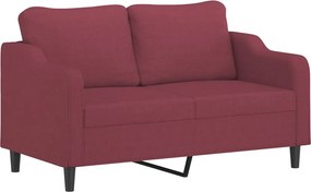 vidaXL kétszemélyes bordó szövet kanapé 140 cm