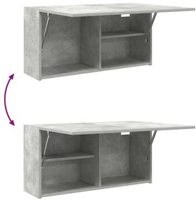 betonszürke szerelt fa fali fürdőszobaszekrény 80 x 25 x 40 cm
