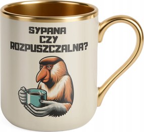 Prémium Bögre Arany Ekrü Janusz Hordozó Kávé Vicces Ajándék