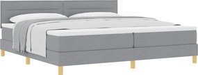 vidaXL Boxrugós ágy matracmal Világosszürke 200 x 200 cm szövet