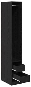 Ruhásszekrény polcokkal Musta tammi 30 x 50 x 200 cm Faanyag