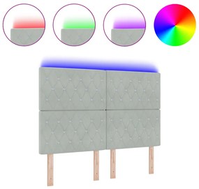 LED Fejrész Világosszürke 80 cm Bársony
