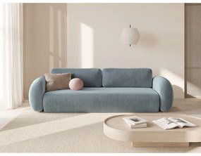 Szürkéskék bársony kinyitható-tárolóhelyes kanapé 262 cm Tonale – Cosmopolitan Design