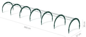 FlOO TUNNELS kerti fólia alagút  360 cm, zöld