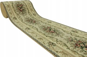 Futószőnyeg Szőnyeg Puha 100 cm széles Folyosó Dísz Virágok Bézs