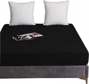 Pamut Gumis Lepedő 90x200+25 Fekete