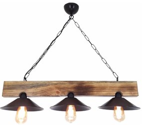 HEPSI kábeles függeszték 3xE27/40W/230V lucfenyő/dió