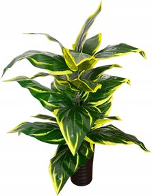 Cserepes virág 85cm Kalatea Sűrű Művirág Cserépben Zöld Sárga