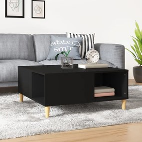 Fekete szerelt fa dohányzóasztal 80x80x36,5 cm