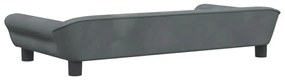 sötétszürke bársony gyerekkanapé 100 x 50 x 26 cm